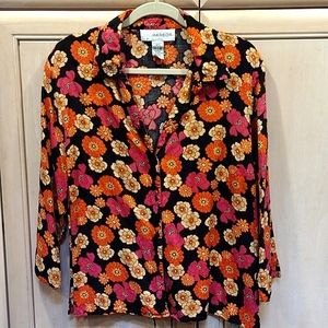💖Y2K Sag Harbor Vibrant Floral Button Down Top